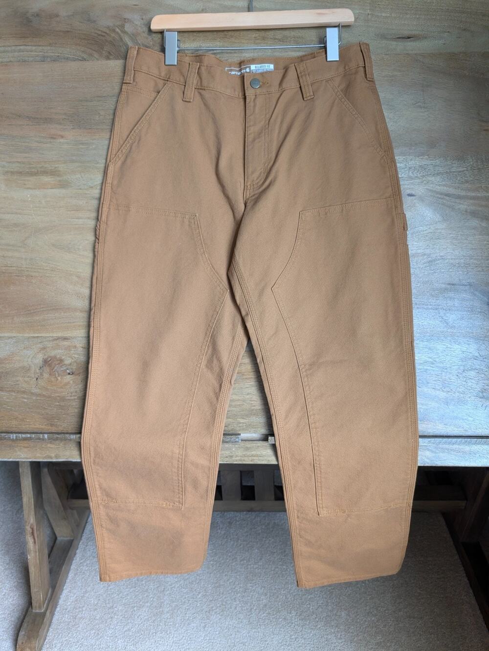 NWT Carhartt Work Pants Men's 34x32 Brown Rugged Flex Relaxed Duck Double-Front